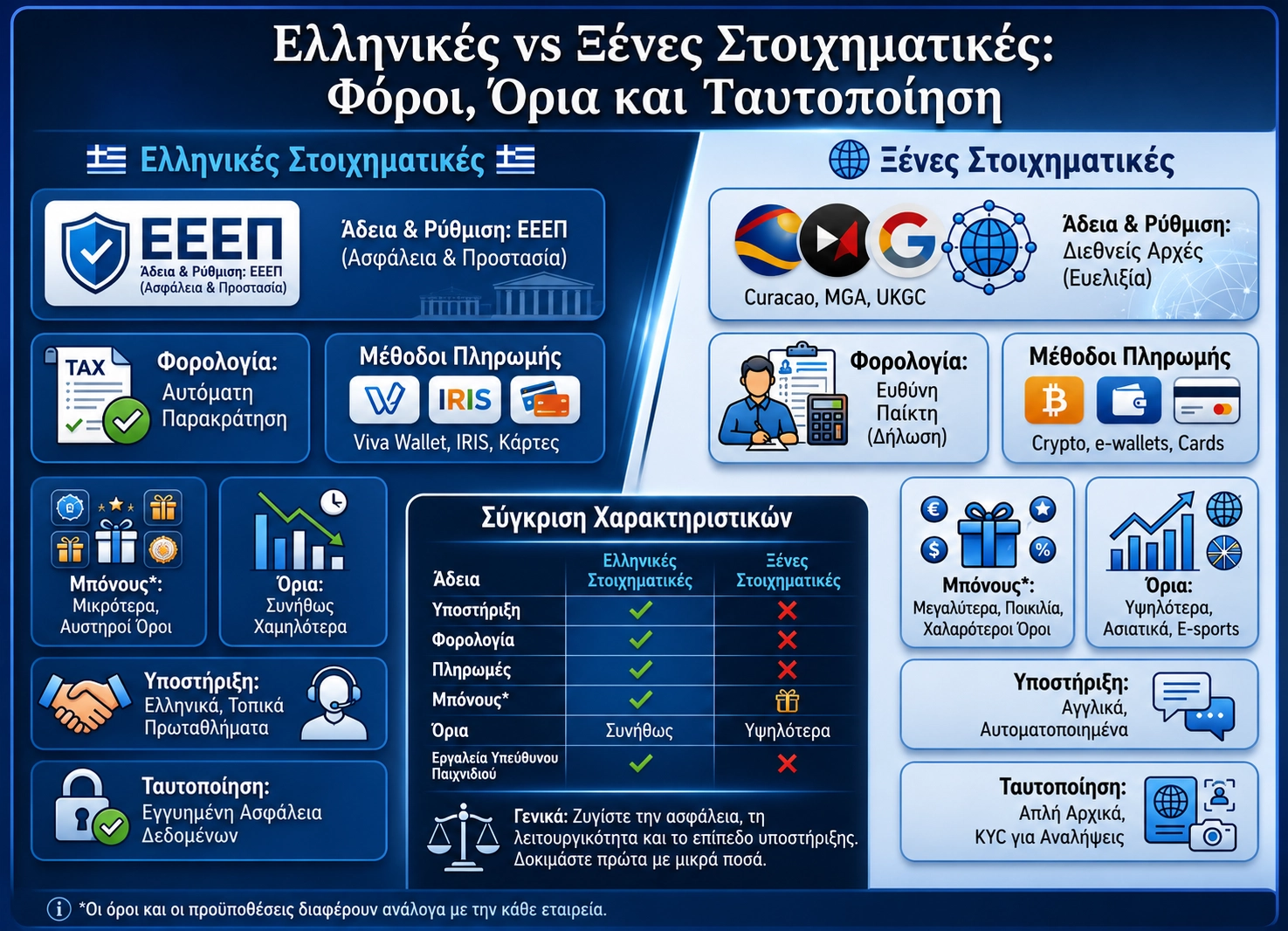 Ελληνικές vs Ξένες Στοιχηματικές: Φόροι, Όρια και Ταυτοποίηση ξενες στοιχηματικες εταιριες